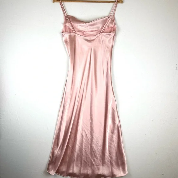 Bebe Cowl Neck Satin like Slip Midi Dress
